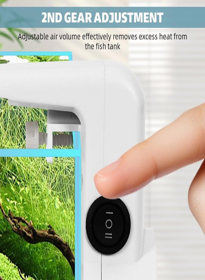 زيبويو مروحة تبريد أحواض السمك ZIBUYU®، مروحة تبريد أحواض السمك بمشبك مع سرعتين، مروحة تبريد صغيرة لأحواض السمك بدون إطار (شحن USB) - Image 4